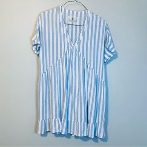 Cupio Blue and White Striped Babydoll Dress